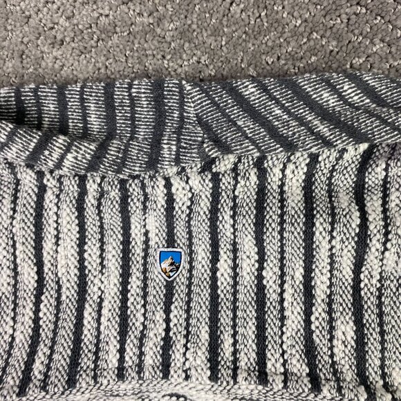 Kuhl Women's Cardigan Sweater Open Front Asymmetrical Gray Striped Marled Medium - Picture 5 of 12